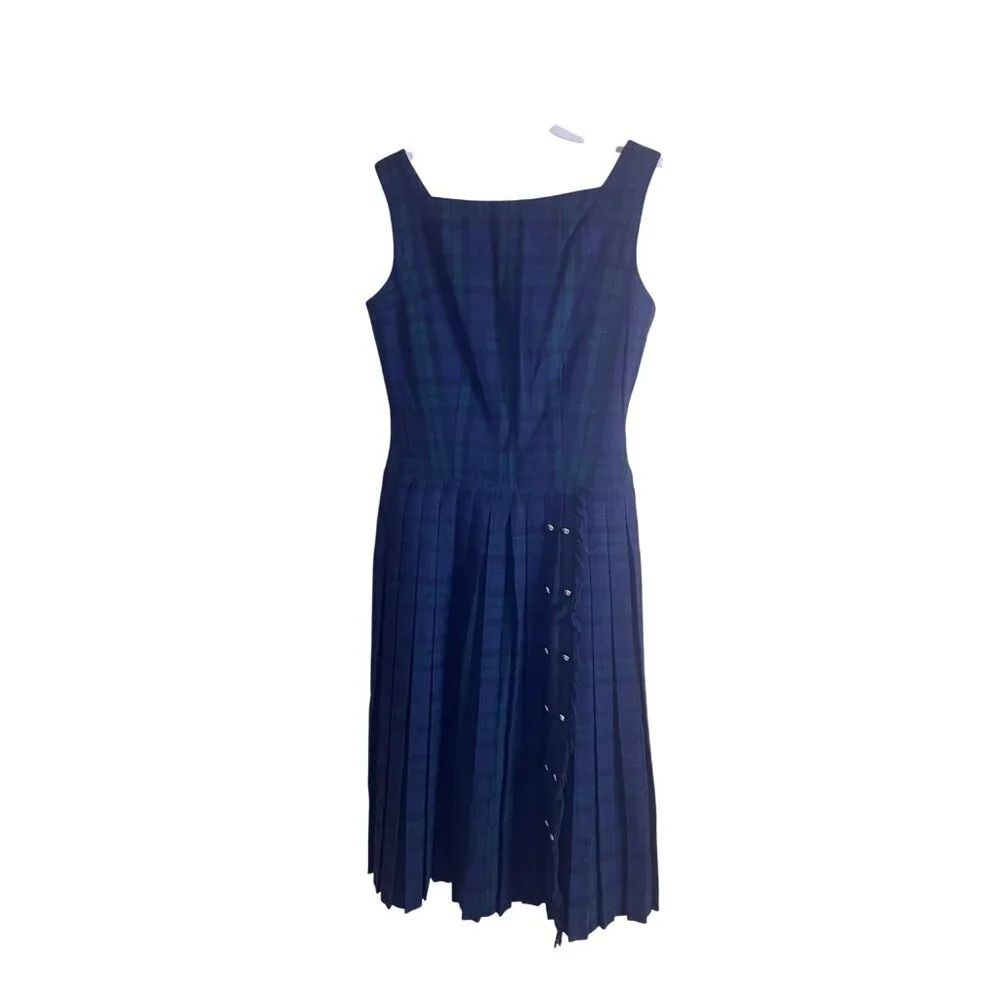Ilene Ricky Vintage Womens Dress Size 7 Blue Plaid Metal Zipper Casual - Picture 10 of 12